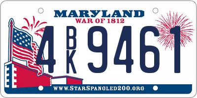 MD license plate 4BK9461