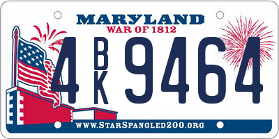 MD license plate 4BK9464