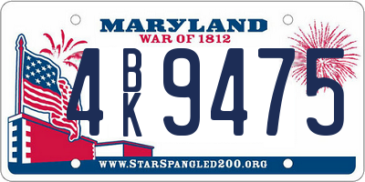 MD license plate 4BK9475