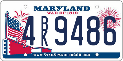 MD license plate 4BK9486