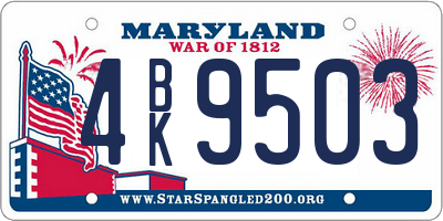 MD license plate 4BK9503