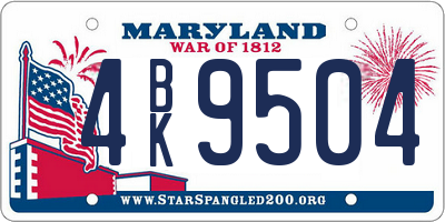 MD license plate 4BK9504