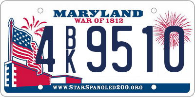 MD license plate 4BK9510