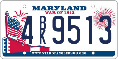 MD license plate 4BK9513