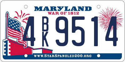 MD license plate 4BK9514