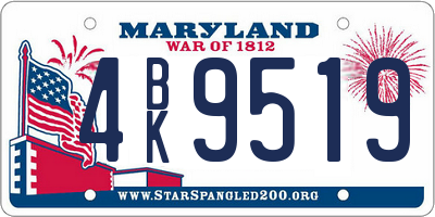 MD license plate 4BK9519