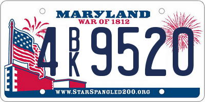 MD license plate 4BK9520