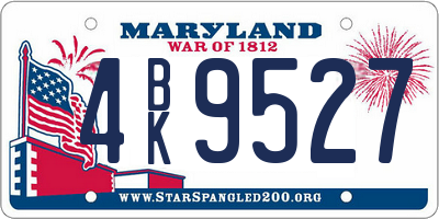 MD license plate 4BK9527