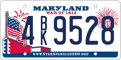 MD license plate 4BK9528