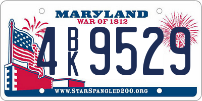 MD license plate 4BK9529