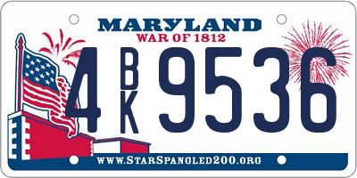 MD license plate 4BK9536