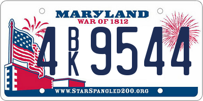 MD license plate 4BK9544