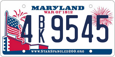 MD license plate 4BK9545