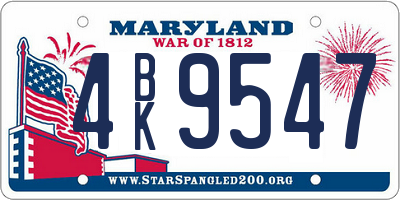 MD license plate 4BK9547