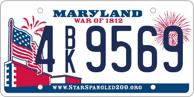 MD license plate 4BK9569