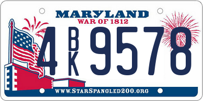 MD license plate 4BK9578