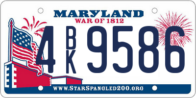 MD license plate 4BK9586