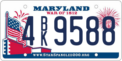 MD license plate 4BK9588