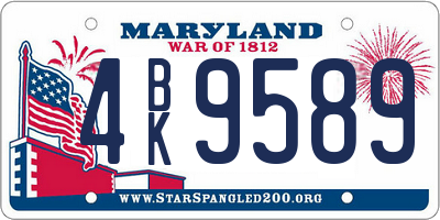 MD license plate 4BK9589