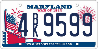 MD license plate 4BK9599