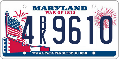 MD license plate 4BK9610