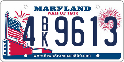 MD license plate 4BK9613