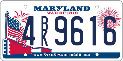 MD license plate 4BK9616