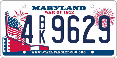 MD license plate 4BK9629