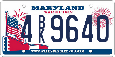 MD license plate 4BK9640