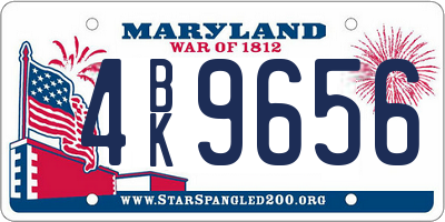 MD license plate 4BK9656