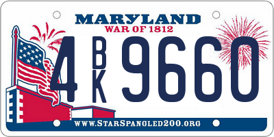 MD license plate 4BK9660