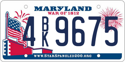 MD license plate 4BK9675