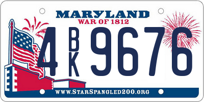 MD license plate 4BK9676