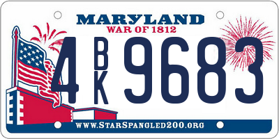 MD license plate 4BK9683