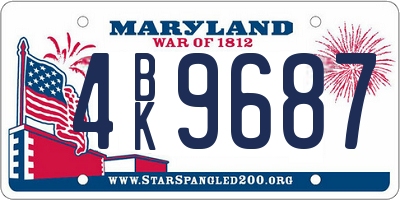 MD license plate 4BK9687