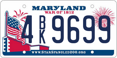 MD license plate 4BK9699
