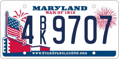 MD license plate 4BK9707