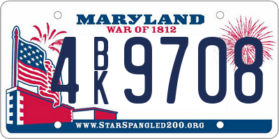 MD license plate 4BK9708