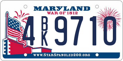 MD license plate 4BK9710