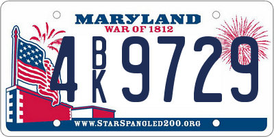 MD license plate 4BK9729