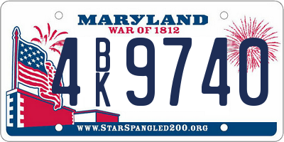 MD license plate 4BK9740