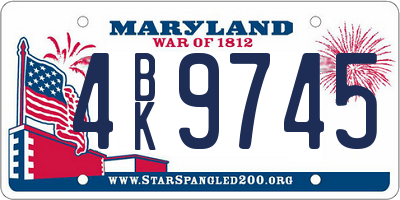 MD license plate 4BK9745
