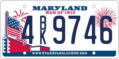 MD license plate 4BK9746