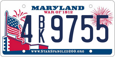 MD license plate 4BK9755