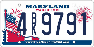 MD license plate 4BK9791