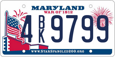 MD license plate 4BK9799