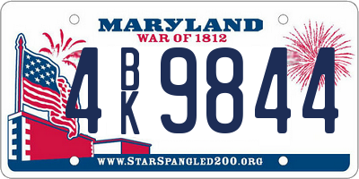 MD license plate 4BK9844