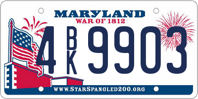 MD license plate 4BK9903