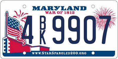 MD license plate 4BK9907