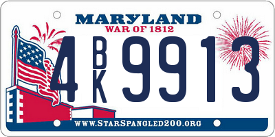 MD license plate 4BK9913
